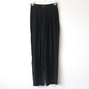 Giorgio Armani Vintage 90's 100% Silk Black Pleated Luxury Formal Pants 6